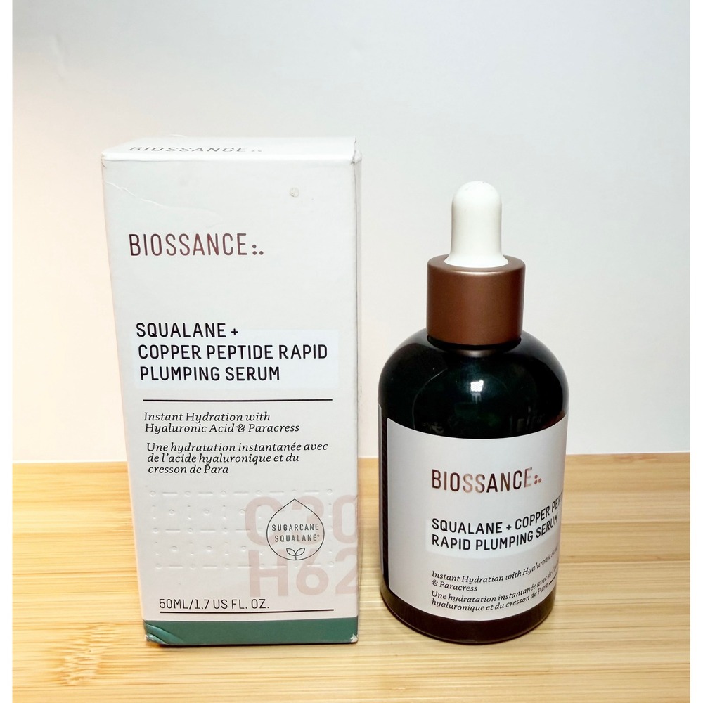 Biossance Squalane + Copper Peptide Rapid Plumping Serum 50mL 1.7oz New In Box